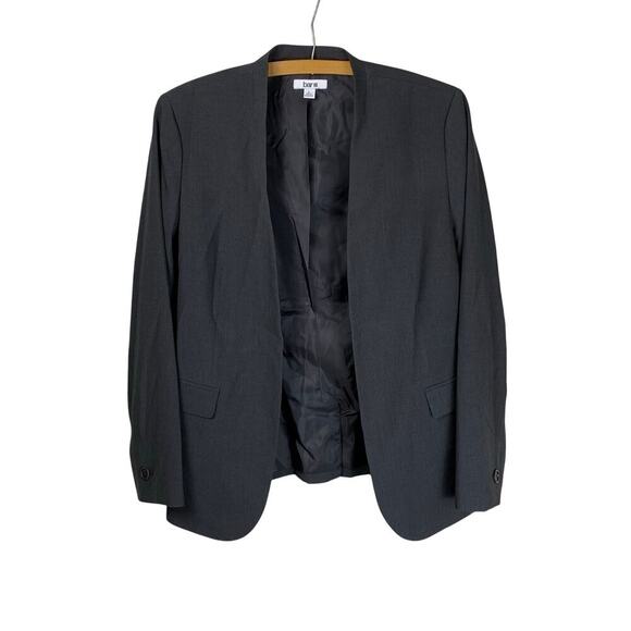 Bar III Granite Grey Collarless Open Boxy Blazer Size L NWT Modern Career Jacket - Picture 2 of 9